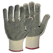 String Knit Gloves with Rubber Dots