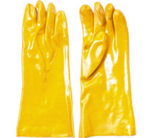 Gloves - Yellow Unlined PVC Coated 12" Gauntlet