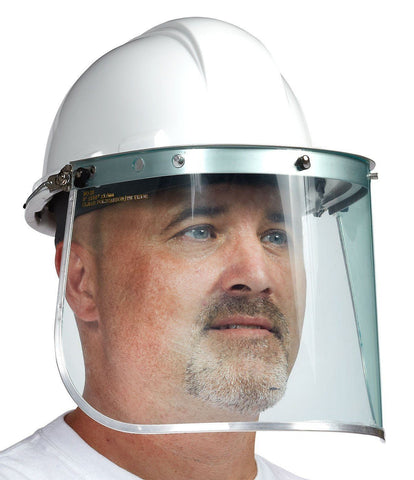 Faceshield for Hard Hats With Aluminum Binding